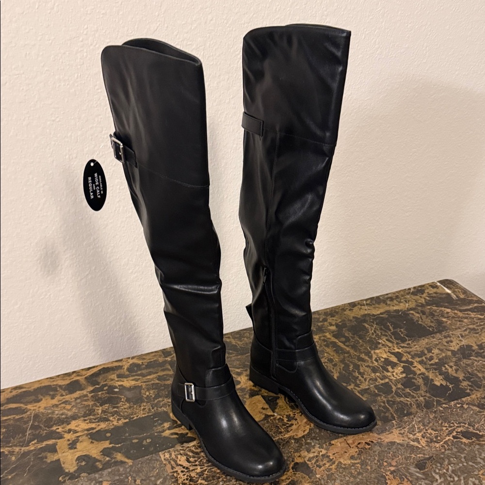 Sun + Stone Black Over the Knee Boots